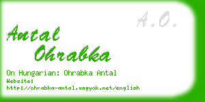 antal ohrabka business card